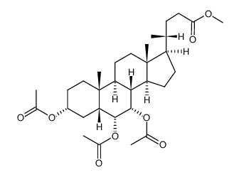 3α,6α,7α-Tris(acetyloxy)-5β-cholan-24-oic acid methyl ester结构式