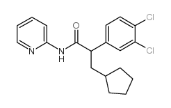 3,4-二氯-alpha-环戊基甲基-N-2-吡啶苯乙酰胺结构式