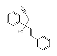Benzenepropanenitrile, b-hydroxy-b-(2-phenylethenyl)- Structure