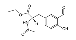 N-acetyl-3-(3-formyl-4-hydroxyphenyl)-L-alanine ethyl ester结构式