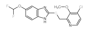 5-(二氟甲氧基)-2-{[(4-氯-3-甲氧基-2-吡啶基)甲基]硫}-1H-苯并咪唑结构式