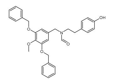 N-(3,5-dibenzyloxy-4-methoxy)benzyl-N-(4-hydroxyphenyl)ethylformamide Structure