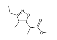2-(3-ethyl-4-methyl-isoxazol-5-yl)-propionic acid methyl ester Structure