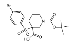 N-(BOC)-(D,L)-3-(4'-bromophenyl)sulfonyl-nipecotic acid Structure