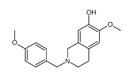 1,2,3,4-Tetrahydro-6-methoxy-2-[(4-methoxyphenyl)methyl]isoquinolin-7-ol结构式