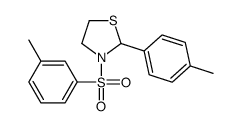 (9CI)-2-(4-甲基苯基)-3-[(3-甲基苯基)磺酰基]-噻唑烷结构式