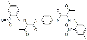 N,N'-1,4-亚苯基双[2-[(4-甲基-2-硝基苯基)偶氮]-3-氧代]-丁酰胺结构式