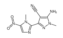 5-amino-1-methyl-3-(1-methyl-5-nitro-2-imidazolyl)pyrazole-4-carbonitrile结构式