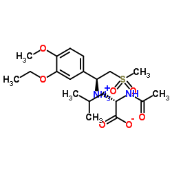(S)-1-(3-乙氧基-4-甲氧基苯基)-2-(甲基磺酰基)乙胺 N-乙酰基-L-亮氨酸盐结构式