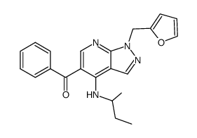 (4-sec-butylamino-1-furfuryl-1H-pyrazolo[3,4-b]pyridin-5-yl)-phenyl-methanone Structure