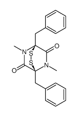 1,4-dibenzyl-5,7-dimethyl-2,3-dithia-5,7-diaza-bicyclo[2.2.2]octane-6,8-dione结构式