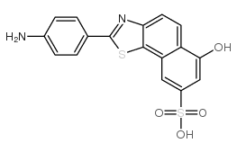 2-(4-aminophenyl)-6-hydroxynaphtho[2,1-d]thiazole-8-sulfonic acid结构式