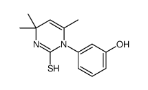 3-(3-hydroxyphenyl)-4,6,6-trimethyl-1H-pyrimidine-2-thione结构式