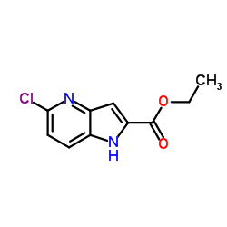 5-氯-1H-吡咯并[3,2-b]吡啶-2-甲酸乙酯结构式