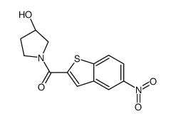 [(3R)-3-hydroxypyrrolidin-1-yl]-(5-nitro-1-benzothiophen-2-yl)methanone结构式