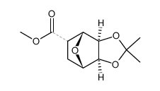 exo-2,3-O,O-isopropylidene-2,3-dihydroxy-exo-6-methoxycarbonyl-7-oxabicyclo(2.2.1)heptane Structure