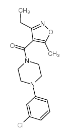 [4-(3-氯苯基)-1-哌嗪基](3-乙基-5-甲基-4-异噁唑)-甲酮结构式