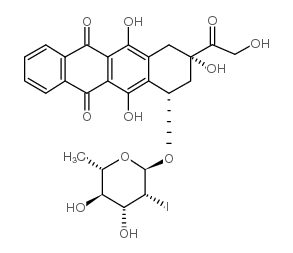 (7S,9S)-7-[(2R,3R,4R,5R,6S)-4,5-二羟基-3-碘-6-甲基氧杂环己-2-基]氧基-6,9,11-三羟基-9-(2-羟基乙酰基)-8,10-二氢-7H-并四苯-5,12-二酮结构式