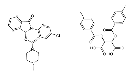 (+)-6-(5-chloro-2-pyridyl)-5-[(4-methyl-1-piperazinyl)-carbonyloxy]-7-oxo-6,7-dihydro-5H-pyrrolo[3,4-b]pyrazine di-p-toluyl-D-tartate Structure