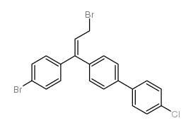 (E)-4-[3-bromo-1-(4-bromophenyl)-1-propenyl]-4'-chloro-1,1'-biphenyl结构式