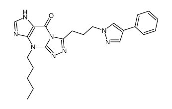 9-pentyl-3-[3-(4-phenyl-1H-pyrazol-1-yl)propyl]-6,9-dihydro-5H-[1,2,4]triazolo[4,3-a]purin-5-one结构式