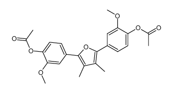 2,5-bis-(4-acetoxy-3-methoxy-phenyl)-3,4-dimethyl-furan Structure