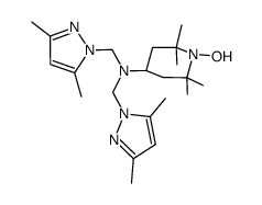 bis-((3,5-dimethyl-1-pyrazolyl)methyl)(2,2,6,6-tetramethyl-1-oxy-4-piperidinyl)amine Structure