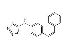 N-[4-(2-phenylethenyl)phenyl]thiatriazol-5-amine结构式