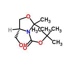 (R)-N-Boc-2,2-二甲基-4-(羟甲基)噁唑烷结构式