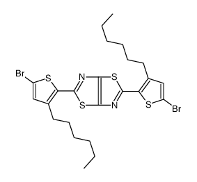 2,5-双(5-溴-3-己基噻吩-2-基)噻唑并[5,4-d]噻唑结构式