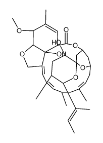 Milbemycin B, 28-deoxy-6,28-epoxy-22-hydroxy-25-(1-methyl-1-propenyl)-, (6R,22R,25S(E)) Structure
