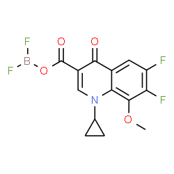 1-环丙基-3-(((二氟氧硼基)氧代)羰基)-6,7-二氟-8-甲氧基喹啉-4(1H)-酮结构式