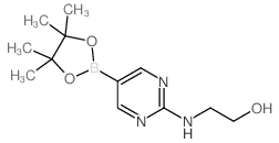 2-((5-(4,4,5,5-Tetramethyl-1,3,2-dioxaborolan-2-yl)pyrimidin-2-yl)amino)ethanol Structure