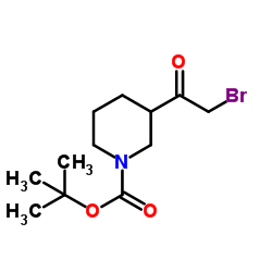 3-(2-溴乙酰基)哌啶-1-羧酸叔丁酯结构式