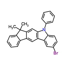 2-溴-7,7-二甲基-5-苯基-5,7-二氢茚并[2,1-b]咔唑结构式