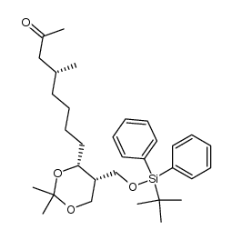 (4R,9R,10S)-10-(tert-Butyldiphenylsilyloxymethyl)-9,10-isopropylidenedioxy-4-methyl-2-undecanone Structure