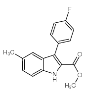 methyl 3-(4-fluorophenyl)-5-methyl-1H-indole-2-carboxylate Structure