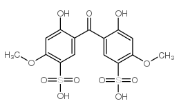 4-hydroxy-5-(2-hydroxy-4-methoxy-5-sulfobenzoyl)-2-methoxybenzenesulfonic acid Structure