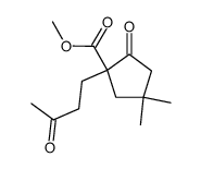 4,4-Dimethyl-2-oxo-1-(3-oxo-butyl)-cyclopentanecarboxylic acid methyl ester Structure