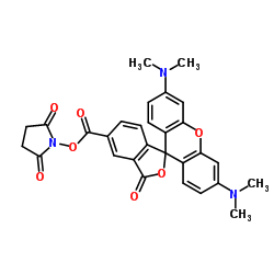 5(6)-羧基四甲基罗丹明琥珀酰亚胺酯结构式