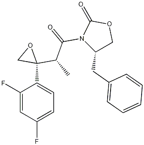 (4S)-3-[(2R)-2-[(2R)-2-(2,4-二氟苯基)-2-环氧乙基]-1-氧代丙基]-4-(苯基甲基)-2-恶唑啉酮结构式