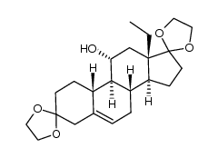 13β-ethyl-11α-hydroxygon-5-ene-3,17-dione-3,17-diethylene ketal结构式