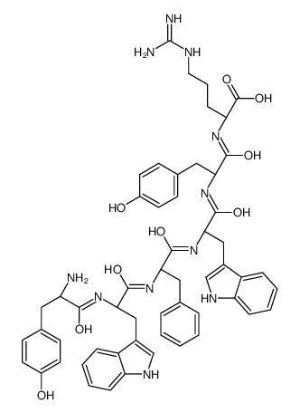 (2S)-2-[[(2S)-2-[[(2S)-2-[[(2S)-2-[[(2S)-2-[[(2S)-2-amino-3-(4-hydroxyphenyl)propanoyl]amino]-3-(1H-indol-3-yl)propanoyl]amino]-3-phenylpropanoyl]amino]-3-(1H-indol-3-yl)propanoyl]amino]-3-(4-hydroxyphenyl)propanoyl]amino]-5-(diaminomethylideneamino)penta结构式