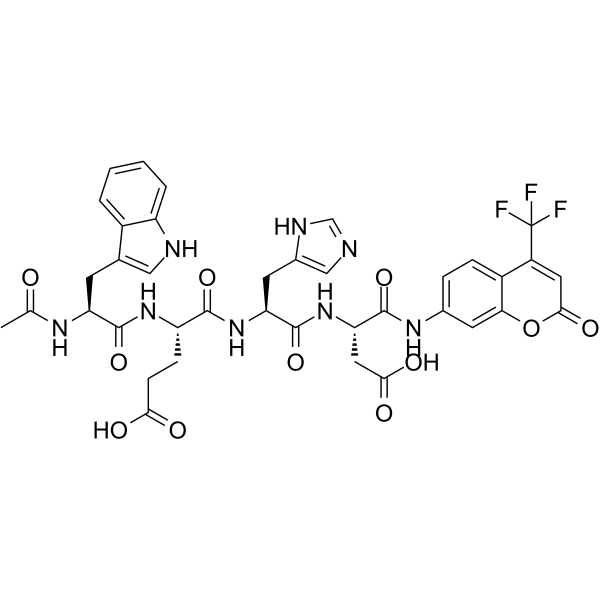 Ac-Trp-Glu-His-Asp-AFC trifluoroacetate salt结构式