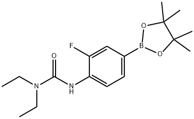 3-氟-4-(二乙基氨基甲酰氨基)苯硼酸频哪醇酯结构式