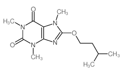 1H-Purine-2,6-dione,3,7-dihydro-1,3,7-trimethyl-8-(3-methylbutoxy)-结构式