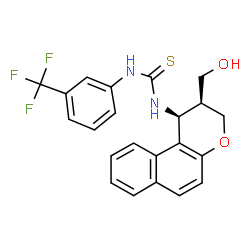 n-[2-(hydroxymethyl)-2,3-dihydro-1h-benzo[f]chromen-1-yl]-n'-[3-(trifluoromethyl)phenyl]thiourea结构式