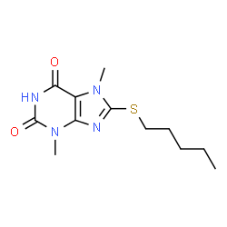 3,7-dimethyl-8-(pentylthio)-3,7-dihydro-1H-purine-2,6-dione结构式