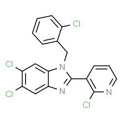 5,6-DICHLORO-1-(2-CHLOROBENZYL)-2-(2-CHLORO-3-PYRIDINYL)-1H-1,3-BENZIMIDAZOLE Structure