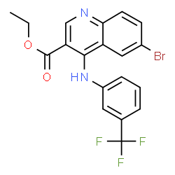 6-溴-4-((3-(三氟甲基)苯基)氨基)喹啉-3-羧酸乙酯结构式
